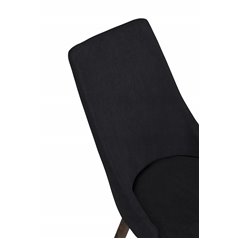 Leone Dining Chair - Walnut legs - Black Fabric
