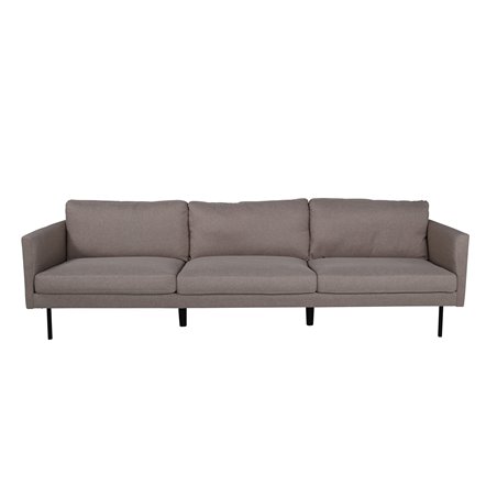 Zoom 3-istuttava sohva - musta/ruskea kangas