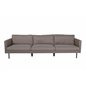 Zoom 3-istuttava sohva - musta/ruskea kangas