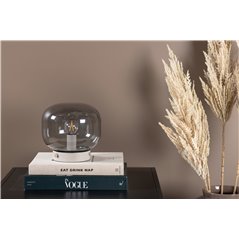 Bollonelie -Table Lamp - Beige/Black smokey Glass