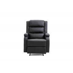 Bengt Recliner with Ottoman, Black PU