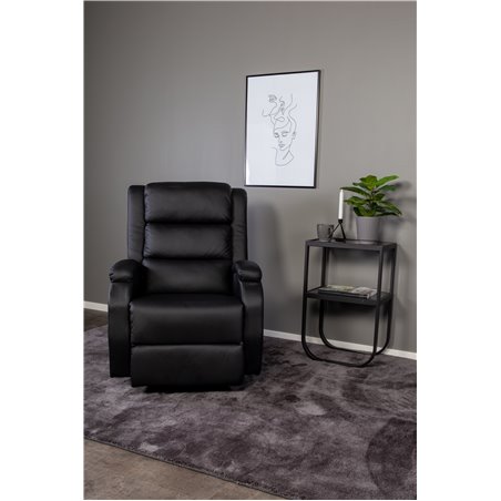 Bengt Recliner with Ottoman, Black PU