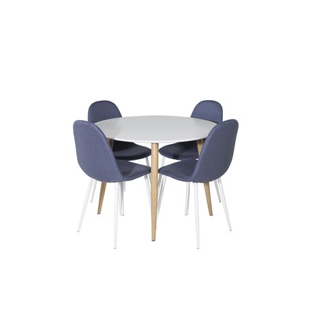 Polar Dining Chair - White Legs - Blue Fabric