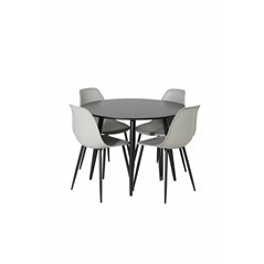 Polar Plastic Dining Chair - Black Legs / Grey Plastic