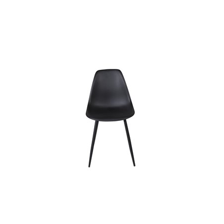 Polar Plastic Dining Chair - Black Legs / Black Plastic