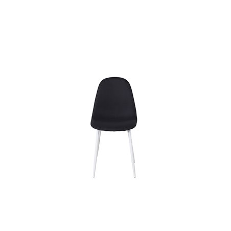 Polar Dining Chair - White Legs - Black Fabric