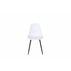 Polar Plastic Dining Chair - Black Legs / White Plastic