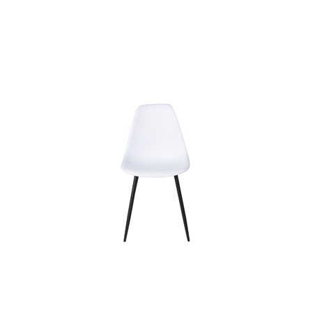 Polar Plastic Dining Chair - Black Legs / White Plastic