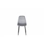 Polar Diamond Dining Chair - Black Legs - Grey Velvet