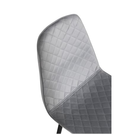 Polar Diamond spisestuestol - sorte ben - grå fløjl