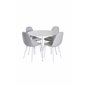 Polar Dining Chair - White Legs - Light Grey Fabric