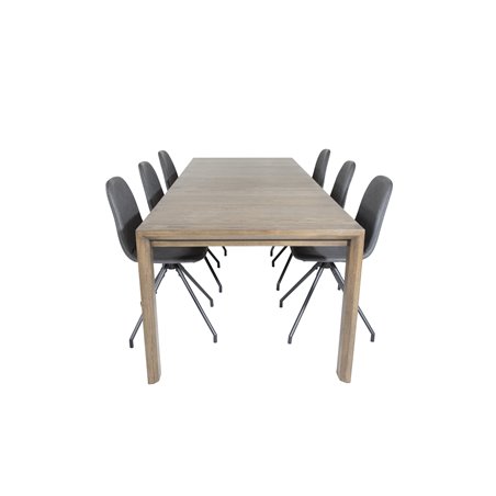 Polar Dining Chair with Spin function - black Legs - Black PU - Black Stitches
