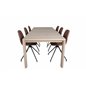 Polar Dining Chair with Spin function - black Legs - Brown PU - White Stitches