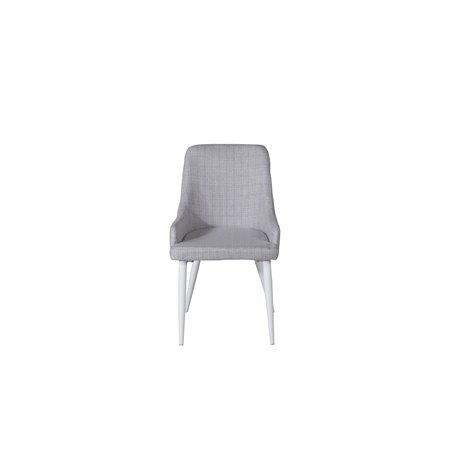 Plaza Dining chair - White legs - Light Grey Fabric