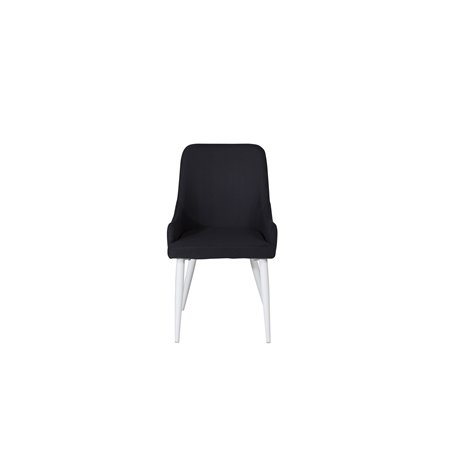 Plaza Dining Chair - White Legs - Black Fabric