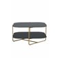 un-line Sofa Table - Brushed Brass / Smoked Glass / black Glass Marble Glass / Glass Marble