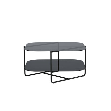 un-line Sofa Table - Black / Smoked Glass / black Glass Marble Glass / Glass Marble