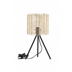 Hegn -Bordlampe - Sort / Naturrattan