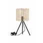 Fence -Table Lamp - Black/Natural Rattan