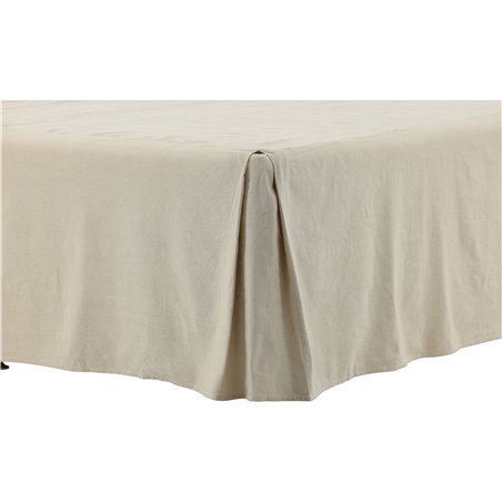 Kimmy Bedskirt Cotton/linen streight - Beige /  - 180*200