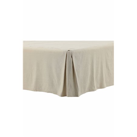 Kimmy Bedskirt Bomuld / linned streight - Beige / - 180 * 200