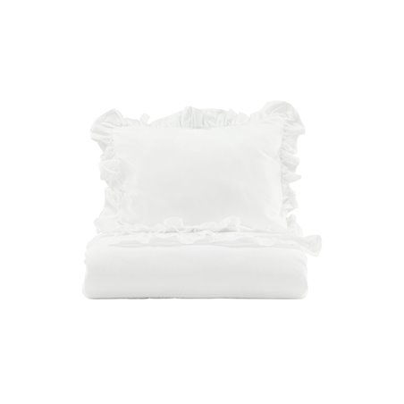 Levi Bed Set Cotton w ruffle - White / - 150*200