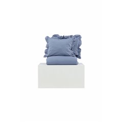 Levi Bed Set Cotton w ruffle - Blue - 240*220
