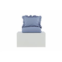 Levi Bed Set Cotton w ruffle - Blue - 150*200