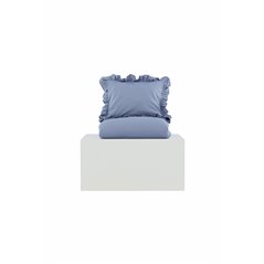 Levi Bed Set Cotton w ruffle - Blue - 150*200