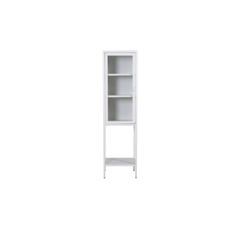 High Thin Cabinet w shelf - White