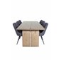 Logger Dining Table - Smoked Oak - 210 cm, Velvet Deluxe Dining Chair - Black Legs - Black Fabric_6