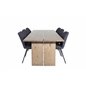 Logger Dining Table - Smoked Oak - 210 cm, Gemma Dining Chair - Black Legs - Black Fabric_6