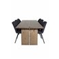 Logger Dining Table - Smoked Oak - 210 cm, Gemma Dining Chair - Black Legs - Black Fabric_6