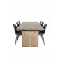 Logger Dining Table - Smoked Oak - 210 cm, Polar Dining Chair - Black / Black_6