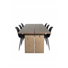 Logger Dining Table - Smoked Oak - 210 cm, Polar Plastic Dining Chair - Black Legs / Black Plastic_6