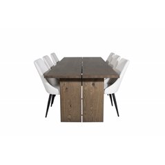 Logger Dining Table - Smoked Oak - 210 cm, Leone Dining Chair - Beige / Black_6