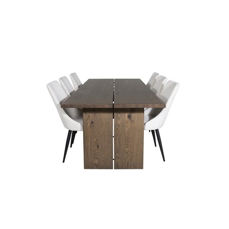 Logger Dining Table - Smoked Oak - 210 cm, Leone Dining Chair - Beige / Black_6