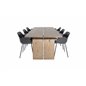 Logger Spisebord - Røget Eg - 210 cm, Comfort Pla stic Spisebordsstol - Sorte Ben -Sort Pla stic_6