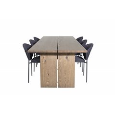 Logger Dining Table - Smoked Oak - 210 cm, Vault Dining Chair - Black Legs - Black Fabric_6