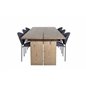 Logger-ruokapöytä - Savustettu tammi - 210 cm, Vault-ruokailutuoli - Mustat jalat - musta kangas_6