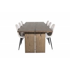 Logger Dining Table - Smoked Oak - 210 cm, Polar Dining Chair- Black legs / Beige Velvet (ersätter 19902-880)_6