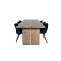 Logger Dining Table - Smoked Oak - 210 cm, Velvet Dining Chair - Black / Black_6