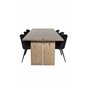 Logger Dining Table - Smoked Oak - 210 cm, Velvet Dining Chair - Black / Black_6