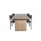 Logger Dining Table - Smoked Oak - 210 cm, Polly Dining Chair - Black / Black_6