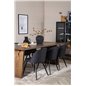 Logger Dining Table - Smoked Oak - 210 cm, Velvet Dining Chiar - Black legs- Black Fabric_6