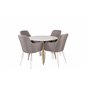 Plaza Round Dining Table - ø 100cm - White / Oak, Comfort Dining Chair - Grey / White_4