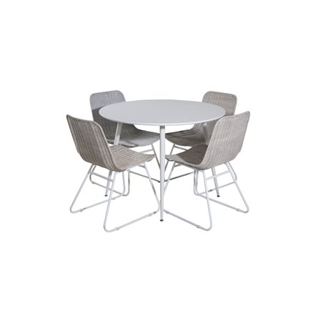 Plaza Round Table 100 cm - White top / White Legs, Cirebon Dining Chair - White Wash_4