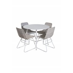 Plaza Round Table 100 cm - White top / White Legs, Cirebon Dining Chair - White Wash_4