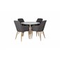 Plaza Round Dining Table - ø 100cm - White / Oak, Comfort Dining Chair - Dark Grey / Oak_4