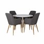 Plaza Round Dining Table - ø 100cm - White / Oak, Comfort Dining Chair - Dark Grey / Oak_4